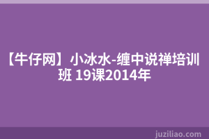 【牛仔网】小冰水-缠中说禅培训班 19课2014年