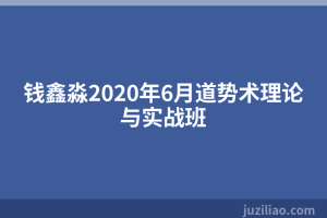 钱鑫淼2020年6月道势术理论与实战班