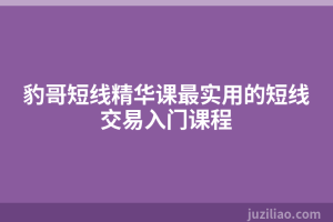 豹哥短线精华课最实用的短线交易入门课程