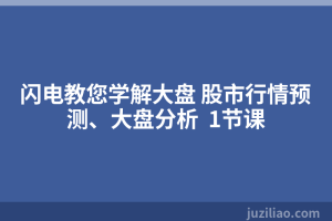 闪电教您学解大盘 股市行情预测、大盘分析  1节课