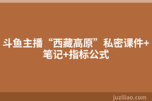 斗鱼主播“西藏高原”私密课件+笔记+指标公式