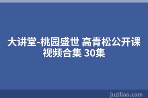 大讲堂-桃园盛世 高青松公开课视频合集 30集