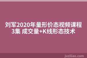 刘军2020年量形价态视频课程3集 成交量+K线形态技术