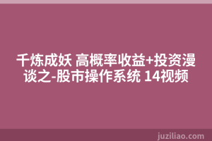 千炼成妖 高概率收益+投资漫谈之-股市操作系统 14视频