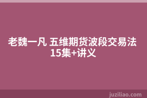 老魏一凡 五维期货波段交易法 15集+讲义