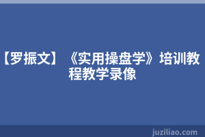 【罗振文】《实用操盘学》培训教程教学录像