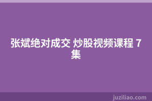 张斌绝对成交 炒股视频课程 7集