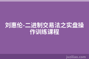 刘惠伦-二进制交易法之实盘操作训练课程
