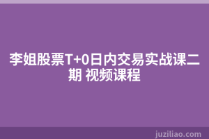 李姐股票T+0日内交易实战课二期 视频课程