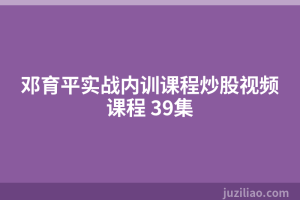 邓育平实战内训课程炒股视频课程 39集