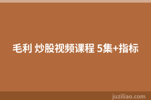 毛利 炒股视频课程 5集+指标