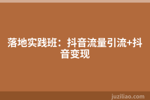 落地实践班：抖音流量引流+抖音变现