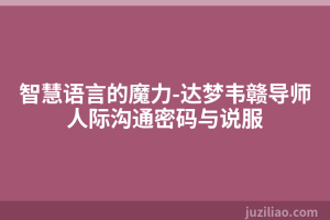 智慧语言的魔力-达梦韦赣导师人际沟通密码与说服