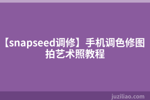 【snapseed调修】手机调色修图拍艺术照教程
