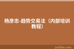 杨彦忠-趋势交易法（内部培训教程）