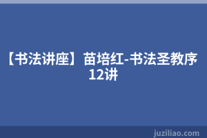 【书法讲座】苗培红-书法圣教序12讲