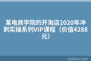 某电商学院的开淘店2020年冲刺实操系列VIP课程（价值4288元）