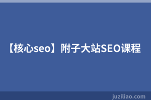 【核心seo】附子大站SEO课程