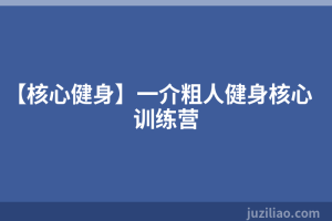 【核心健身】一介粗人健身核心训练营