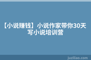 【小说赚钱】小说作家带你30天写小说培训营