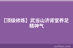 【顶级修炼】武当山济肾堂养足精神气