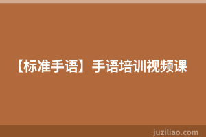 【标准手语】手语培训视频课