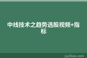 中线技术之趋势选股视频+指标