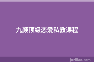 九颜顶级恋爱私教课程