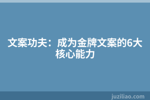 文案功夫：成为金牌文案的6大核心能力