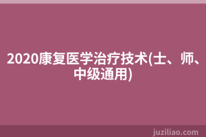 2020康复医学治疗技术(士、师、中级通用)