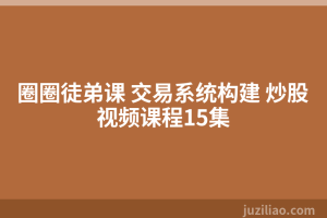 圈圈徒弟课 交易系统构建 炒股视频课程15集