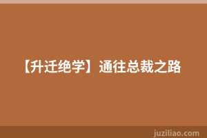 【升迁绝学】通往总裁之路
