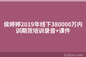 侯婷婷2019年线下380000万内训期货培训录音+课件