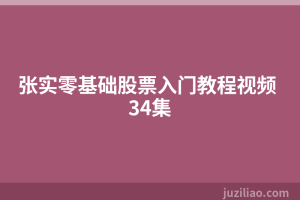 张实零基础股票入门教程视频 34集