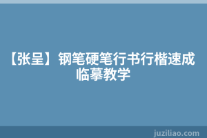 【张呈】钢笔硬笔行书行楷速成临摹教学