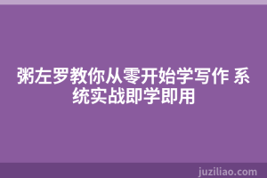 粥左罗教你从零开始学写作 系统实战即学即用
