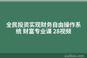 全民投资实现财务自由操作系统 财富专业课 28视频