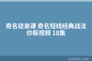 奇名徒弟课 奇名短线经典战法炒股视频 18集