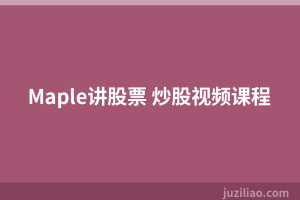 Maple讲股票 炒股视频课程