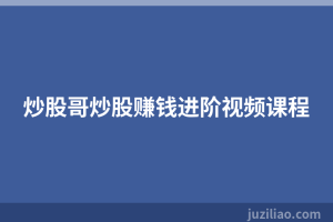 炒股哥炒股赚钱进阶视频课程
