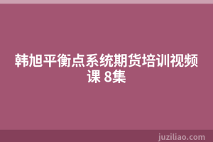 韩旭平衡点系统期货培训视频课 8集