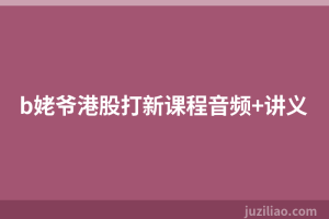 b姥爷港股打新课程音频+讲义