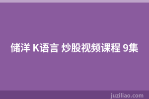 储洋 K语言 炒股视频课程 9集