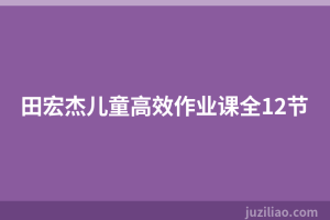 田宏杰儿童高效作业课全12节