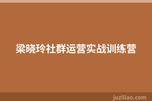 梁晓玲社群运营实战训练营
