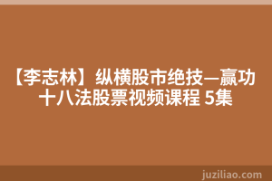 【李志林】纵横股市绝技—赢功十八法股票视频课程 5集