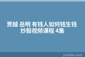 贾越 岳明 有钱人如何钱生钱 炒股视频课程 4集