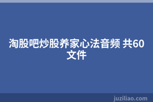 淘股吧炒股养家心法音频 共60文件