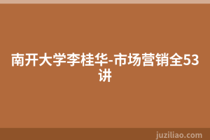 南开大学李桂华-市场营销全53讲