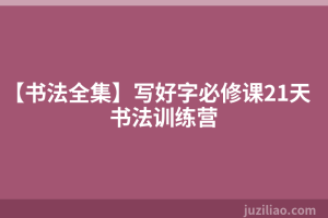 【书法全集】写好字必修课21天书法训练营